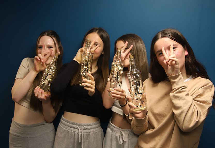 Group of girls from IF Trust partner Know Your Worth