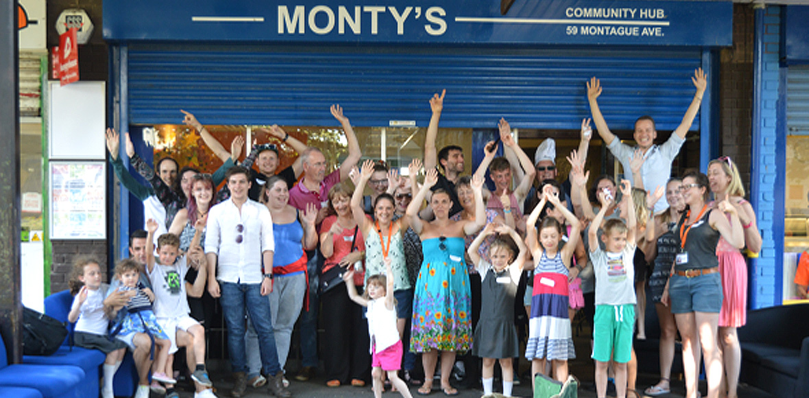 A large group of people at Monty's Community Hub